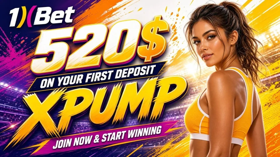 What does the XPUMP promo code for 1xBet give new players?